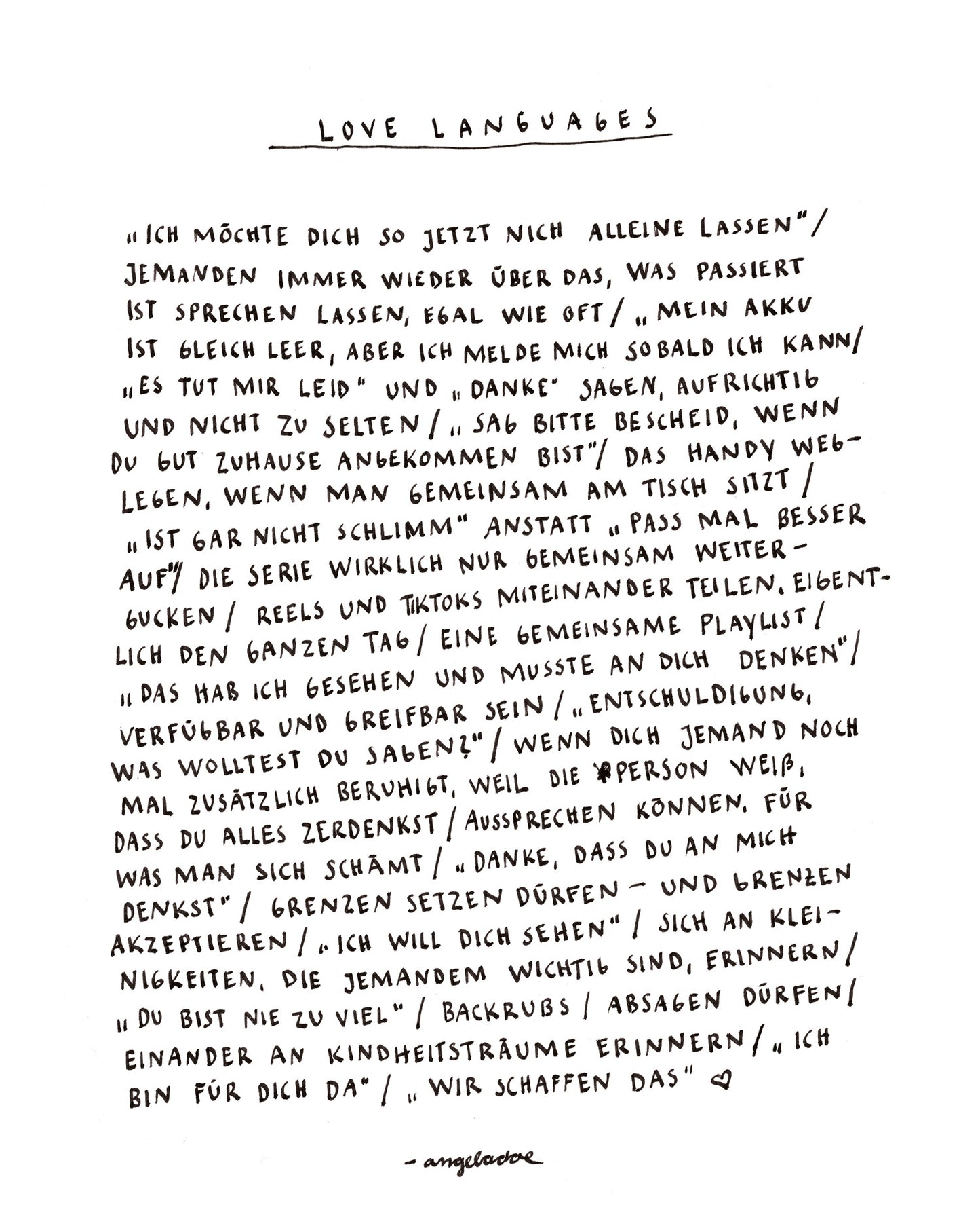 A4 Print | LOVE LANGUAGES